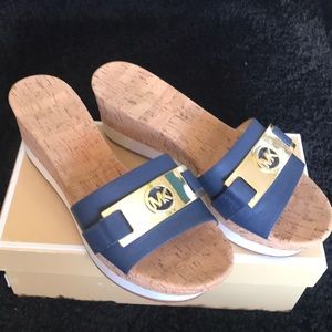 Michael Kors Warren Platform Wedge Navy